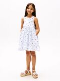 Multi Heart Print Seersucker Sleeveless Dress  Girls