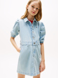 Μπλε Denim Φόρεμα Με Φουσκωτά Μανίκια  Κορίτσια