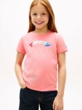Ροζ T-Shirt Με Λογότυπο Και Κλασική Λαιμόκοψη  Κορίτσια