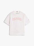 Άσπρο T-Shirt Με Λογότυπο Και Κλασική Λαιμόκοψη  Κορίτσια