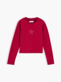 Red Diamanté Star Flag Extra Slim Long Sleeve T-Shirt  Girls