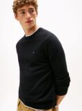 Black Cotton Cashmere Crew Neck Jumper.  Men