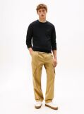 Black Cotton Cashmere Crew Neck Jumper.  Men