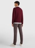 Red Cotton Cashmere V-Neck Jumper  Men