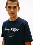 Blue Script Logo Crew Neck T-Shirt  Men