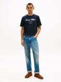 Blue Script Logo Crew Neck T-Shirt  Men