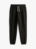 Black Cuffed Leg Fleece Joggers  Men