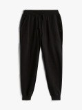 Black Terry Cuffed Leg Joggers  Men