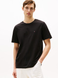 Μαύρο T-Shirt Με Κλασική Λαιμόκοψη Και Κεντητό Σημαιάκι  Άνδρες