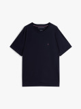 Μπλε T-Shirt Με Κλασική Λαιμόκοψη Και Κεντητό Σημαιάκι  Άνδρες
