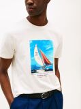 Άσπρο T-Shirt Από Βαμβάκι Με Σχέδιο  Άνδρες