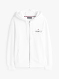 Άσπρο Hilfiger Hoodie Με Φερμουάρ  Άνδρες