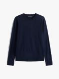Blue Fine Merino Wool Crew Neck Sweater  Men