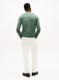 Green Fine Merino Wool Crew Neck Sweater  Men