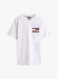 Άσπρο Jersey T-Shirt Με Κλασική Λαιμόκοψη Και Λογότυπο  Άνδρες
