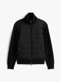 Μαύρο Smart Casual Τζάκετ Με Φερμουάρ Και Μίξη Υφών  Άνδρες