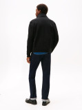 Μαύρο Smart Casual Τζάκετ Με Φερμουάρ Και Μίξη Υφών  Άνδρες