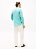 Blue Regular Fit Washed Pure Linen Shirt  Men