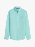 Blue Regular Fit Washed Pure Linen Shirt  Men