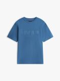 Μπλε Άνετο T-Shirt Με Στρογγυλή Λαιμόκοψη Και Κεντημένο Λογότυπο  Άνδρες