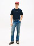 Μπλε Βαμβακερό T-Shirt Με Κλασική Λαιμόκοψη Και Λογότυπο  Άνδρες