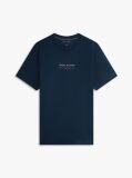Μπλε Βαμβακερό T-Shirt Με Κλασική Λαιμόκοψη Και Λογότυπο  Άνδρες