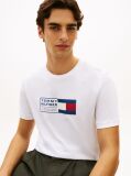 Άσπρο Βαμβακερό T-Shirt Με Κλασσική Λαιμόκοψη Και Λογότυπο  Άνδρες