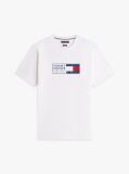 Άσπρο Βαμβακερό T-Shirt Με Κλασσική Λαιμόκοψη Και Λογότυπο  Άνδρες