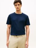 Blue Tonal Logo Interlock Knit T-Shirt  Men
