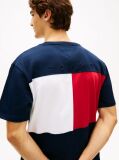 Μπλε Άνετο T-Shirt Με Κεντητό Σημαιάκι  Άνδρες