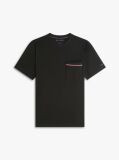 Μαύρο Βαμβακερό T-Shirt Πικέ Με Τσέπη  Άνδρες