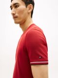 Κόκκινο Smart Casual T-Shirt Με Λεπτή Πλέξη  Άνδρες