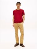 Κόκκινο Smart Casual T-Shirt Με Λεπτή Πλέξη  Άνδρες