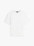 Άσπρο Άνετο T-Shirt Με Κλασική Λαιμόκοψη  Άνδρες