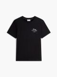 Μαύρο T-Shirt Με Κλασική Λαιμόκοψη Και Λογότυπο  Άνδρες