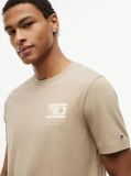 Μπεζ T-Shirt Με Λογότυπο Και Κλασική Λαιμόκοψη  Άνδρες