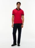 Red Regular Fit Interlock Contrast Polo Shirt  Men