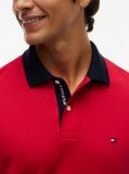 Red Regular Fit Interlock Contrast Polo Shirt  Men