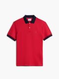 Red Regular Fit Interlock Contrast Polo Shirt  Men