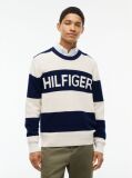 Multi Intarsia Logo Waffle Knit Relaxed Jumper  Men