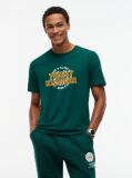Πράσινο Βαμβακερό T-Shirt Με Varsity Λογότυπο  Άνδρες