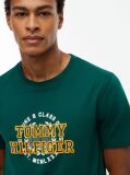 Πράσινο Βαμβακερό T-Shirt Με Varsity Λογότυπο  Άνδρες