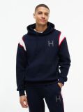 Blue Varsity Logo Contrast Stripe Hoody  Men