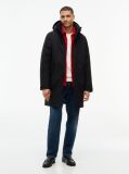 Black Performance Tech Hooded Padded Parka  Men