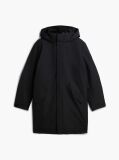 Black Performance Tech Hooded Padded Parka  Men