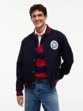 Blue Crest Wool Blend Varsity Jacket  Men