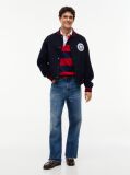 Blue Crest Wool Blend Varsity Jacket  Men