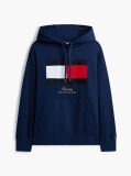 Blue Flag Embroidery Logo Fleece Hoody  Men