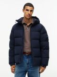 Blue Logo Patch Down Hooded Puffer Jacket  Men