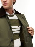 Green Corduroy Collar Padded Ripstop Barn Jacket  Men